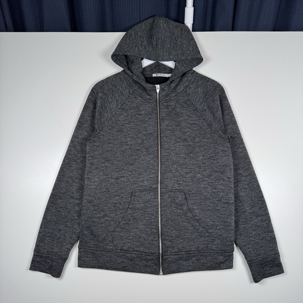 T BY ALEXANDER WANG Women's Full Zip Hoodie - Dark Charcoal Gray - Medium